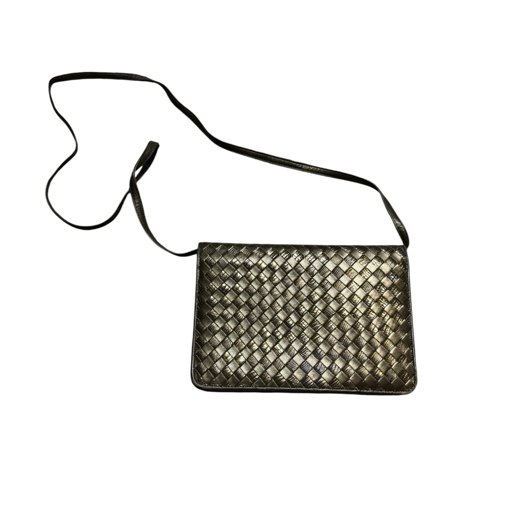 🌟 Jay Herbert Metallic Woven Leather Crossbody Bag 💫‎